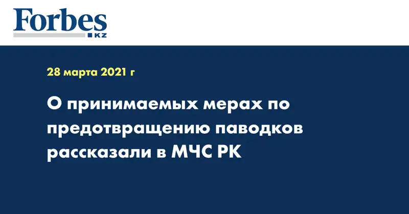 О принимаемых мерах по предотвращению паводков рассказали в МЧС РК