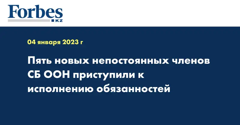 Пять новых непостоянных членов СБ ООН приступили к исполнению обязанностей