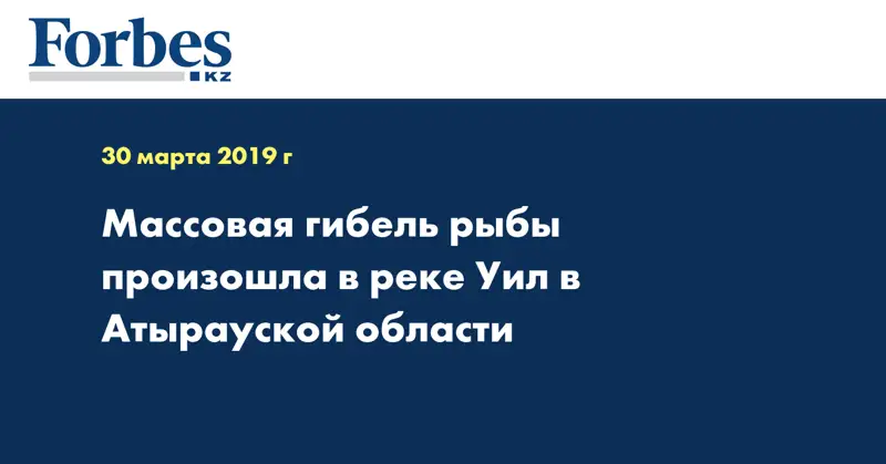 Массовая гибель рыбы произошла в реке Уил в Атырауской области  