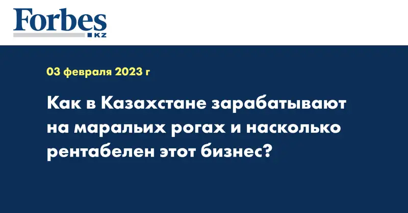 Как в Казахстане зарабатывают на маральих рогах и насколько рентабелен этот бизнес?
