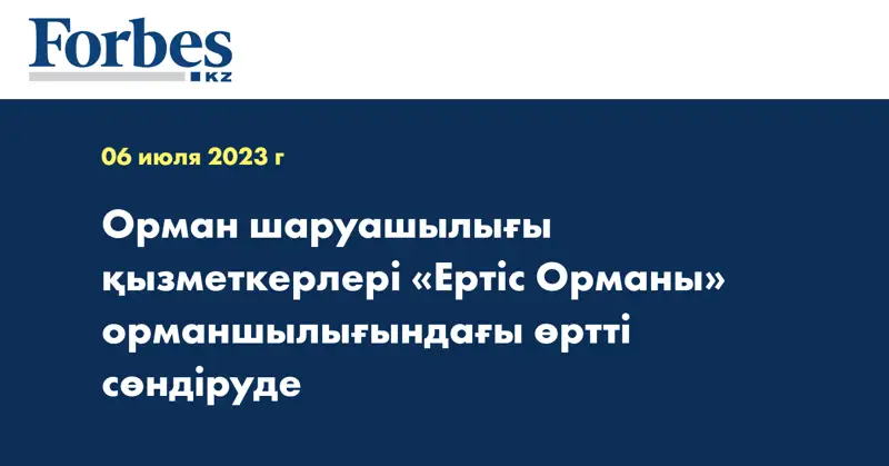 Орман шаруашылығы қызметкерлері «Ертіс Орманы» орманшылығындағы өртті сөндіруде