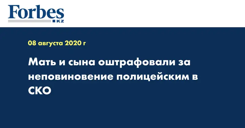 Мать и сына оштрафовали за неповиновение полицейским в СКО 
