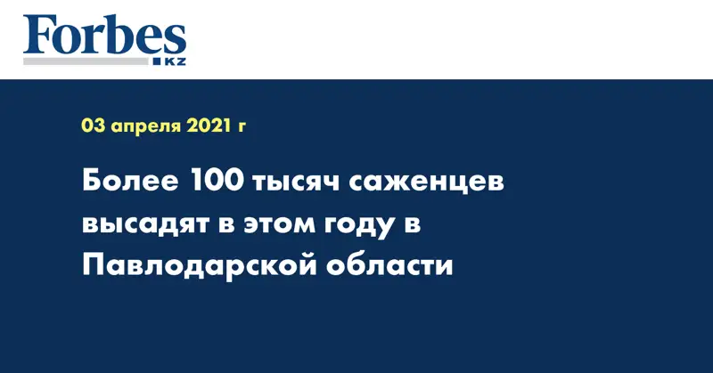 Более 100 тысяч саженцев высадят в этом году в Павлодарской области