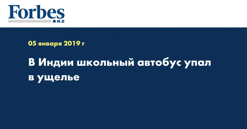В Индии школьный автобус упал в ущелье