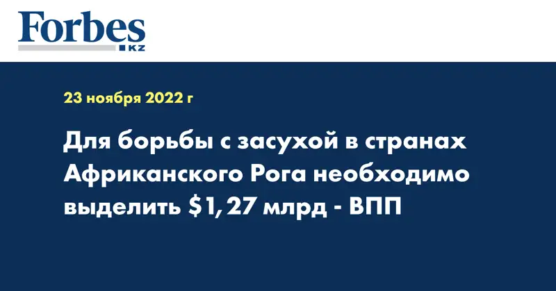 Для борьбы с засухой в странах Африканского Рога необходимо выделить $1,27 млрд - ВПП