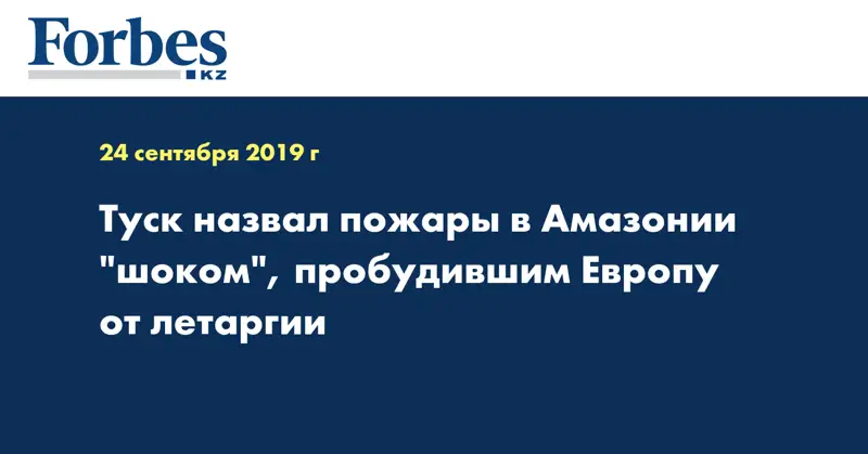 Туск назвал пожары в Амазонии 