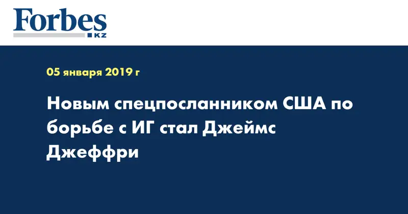 Новым спецпосланником США по борьбе с ИГ стал Джеймс Джеффри