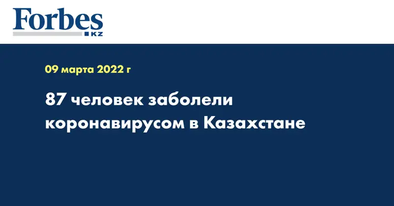 87 человек заболели коронавирусом в Казахстане
