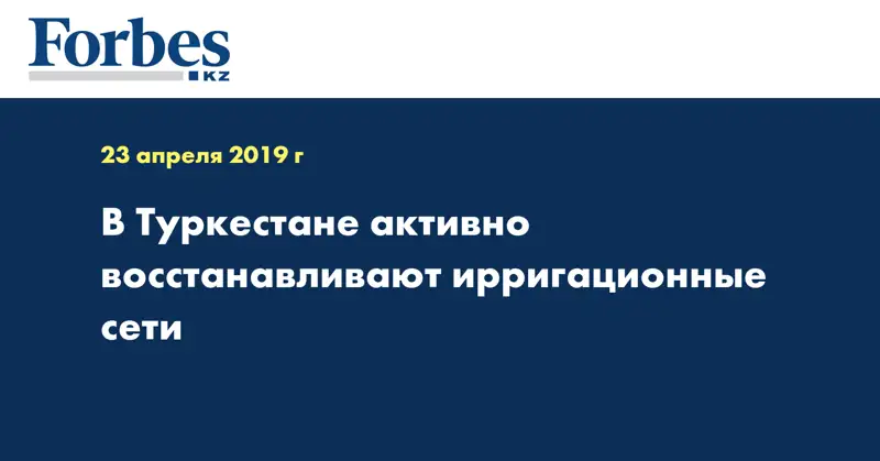 В Туркестане активно восстанавливают ирригационные сети  