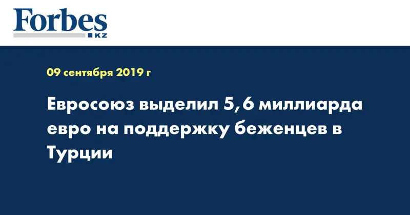 Евросоюз выделил 5,6 миллиарда евро на поддержку беженцев в Турции