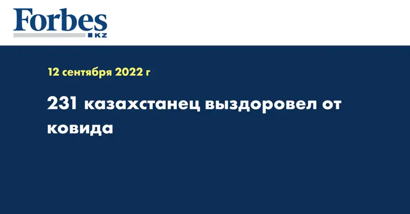231 казахстанец выздоровел от ковида