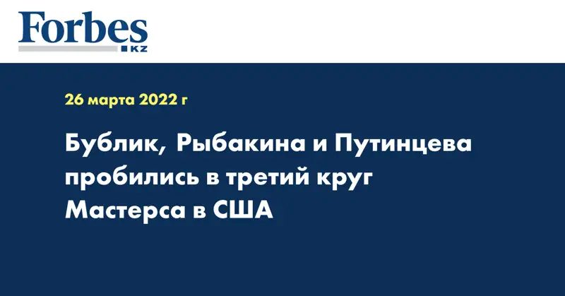 Бублик, Рыбакина и Путинцева пробились в третий круг Мастерса в США