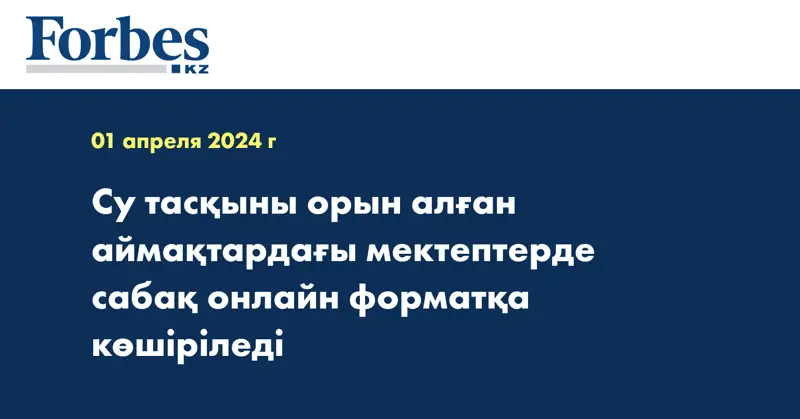 Су тасқыны орын алған аймақтардағы мектептерде сабақ онлайн форматқа көшіріледі