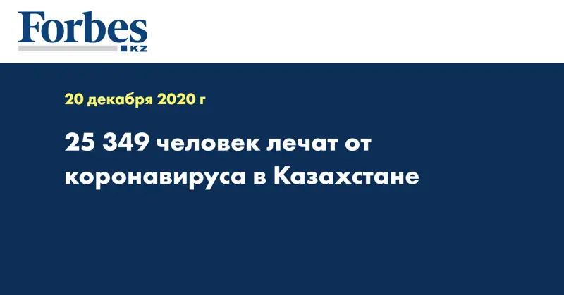 25 349 человек лечат от коронавируса в Казахстане
