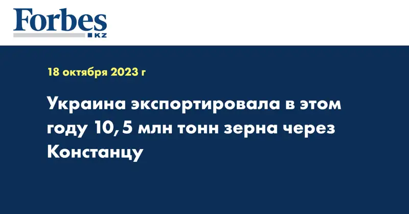 Украина экспортировала в этом году 10,5 млн тонн зерна через Констанцу