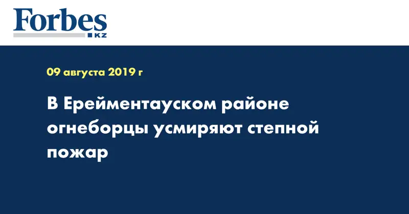 В Ерейментауском районе огнеборцы усмиряют степной пожар
