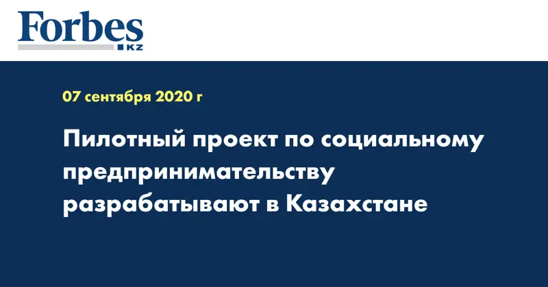 Пилотный проект по социальному предпринимательству разрабатывают в Казахстане