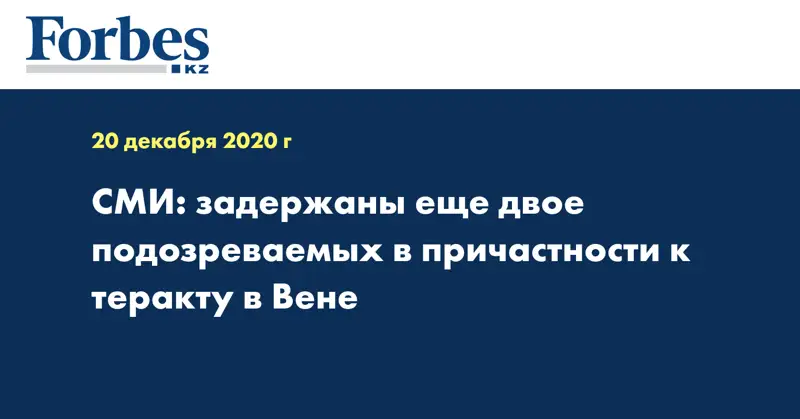  СМИ: задержаны еще двое подозреваемых в причастности к теракту в Вене