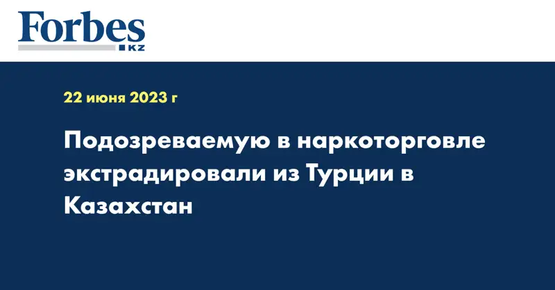 Подозреваемую в наркоторговле экстрадировали из Турции в Казахстан