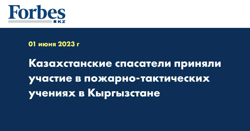Казахстанские спасатели приняли участие в пожарно-тактических учениях в Кыргызстане