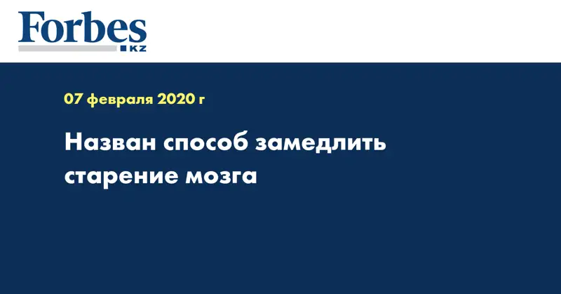 Назван способ замедлить старение мозга