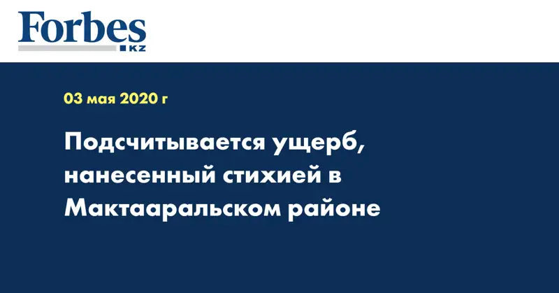 Подсчитывается ущерб, нанесенный стихией в Мактааральском районе  
