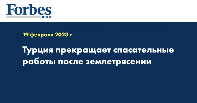 Турция прекращает спасательные работы после землетрясении