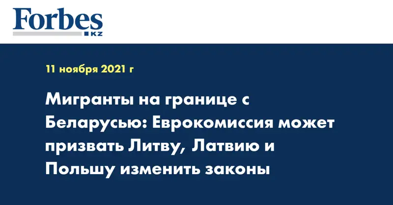 Мигранты на границе с Беларусью: Еврокомиссия может призвать Литву, Латвию и Польшу изменить законы