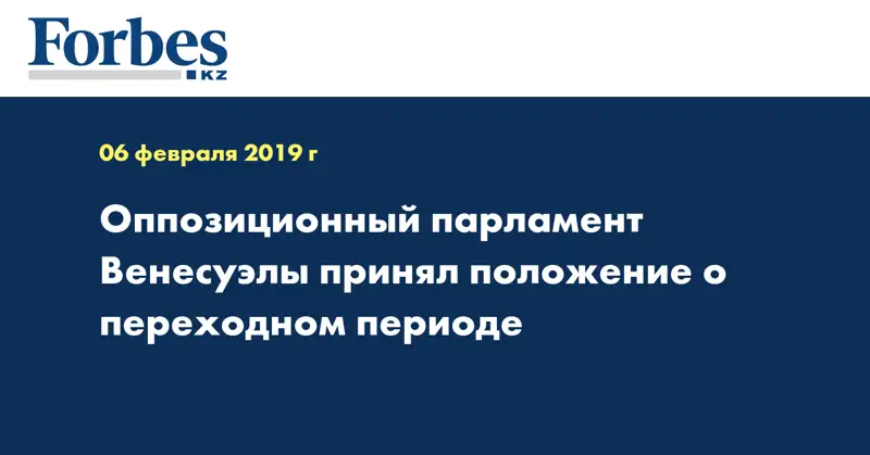 Оппозиционный парламент Венесуэлы принял положение о переходном периоде