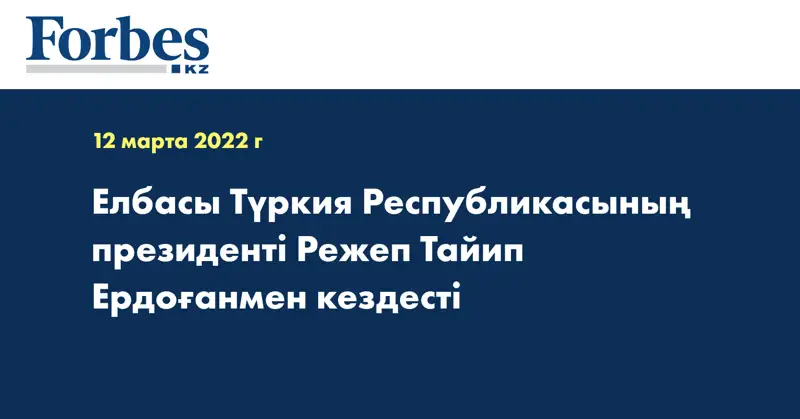 Елбасы Түркия Республикасының президенті Режеп Тайип Ердоғанмен кездесті