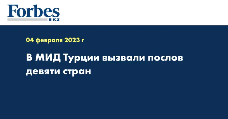 В МИД Турции вызвали послов девяти стран