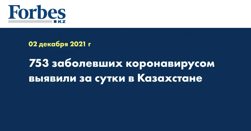  753 заболевших коронавирусом выявили за сутки в Казахстане