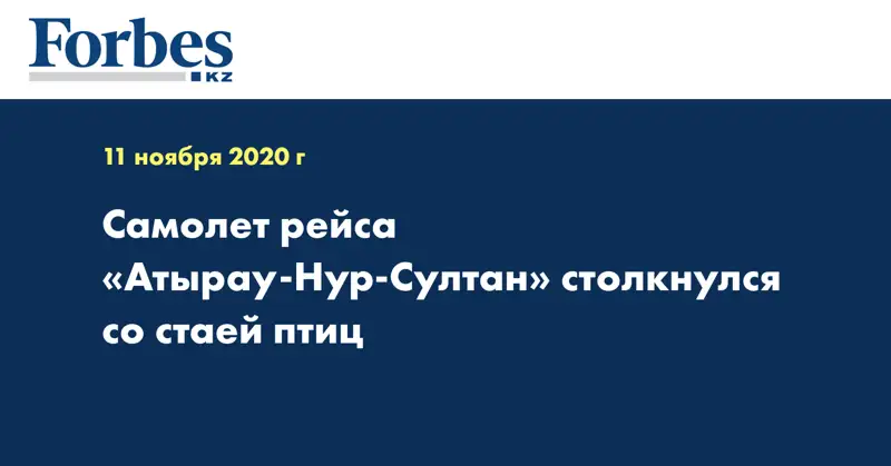  Самолет рейса «Атырау-Нур-Султан» столкнулся со стаей птиц