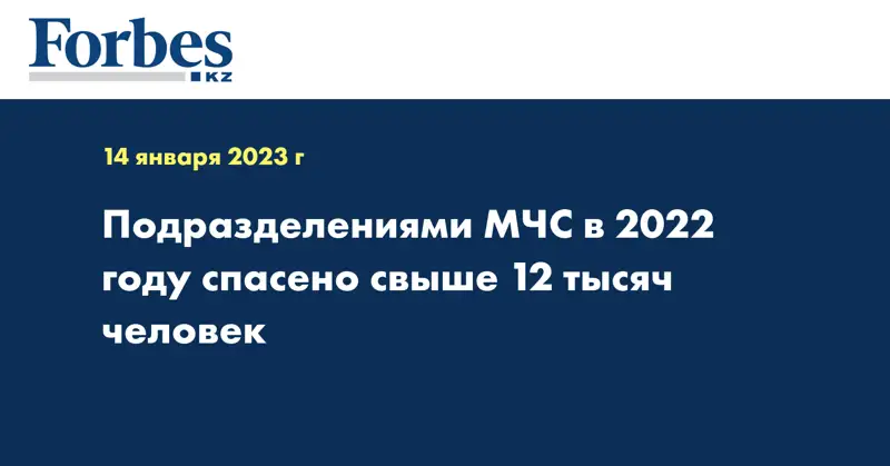 Подразделениями МЧС в 2022 году спасено свыше 12 тысяч человек