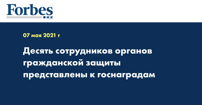 Десять сотрудников органов гражданской защиты представлены к госнаградам