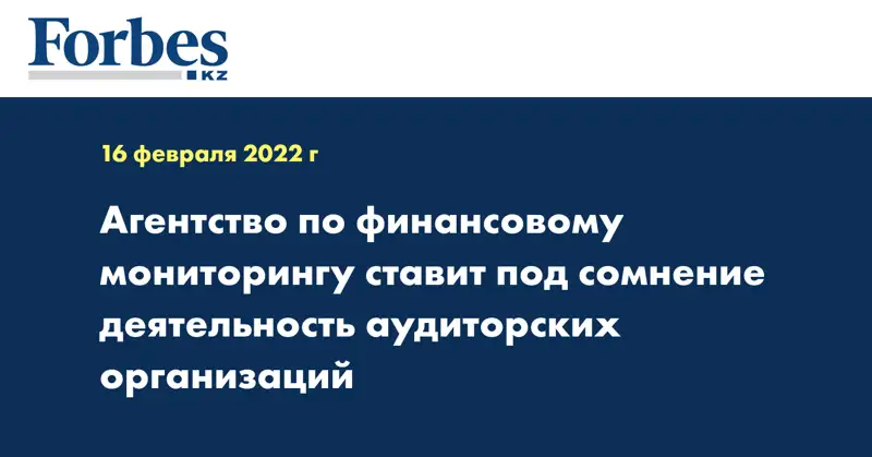Агентство по финансовому мониторингу ставит под сомнение деятельность аудиторских организаций