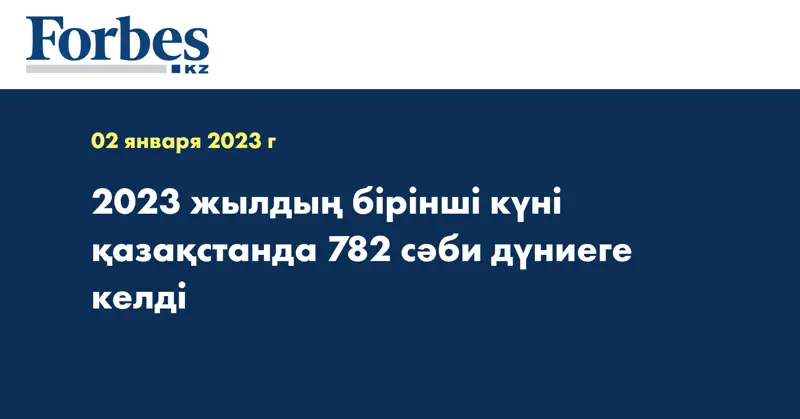 2023 жылдың бірінші күні қазақстанда 782 сәби дүниеге келді