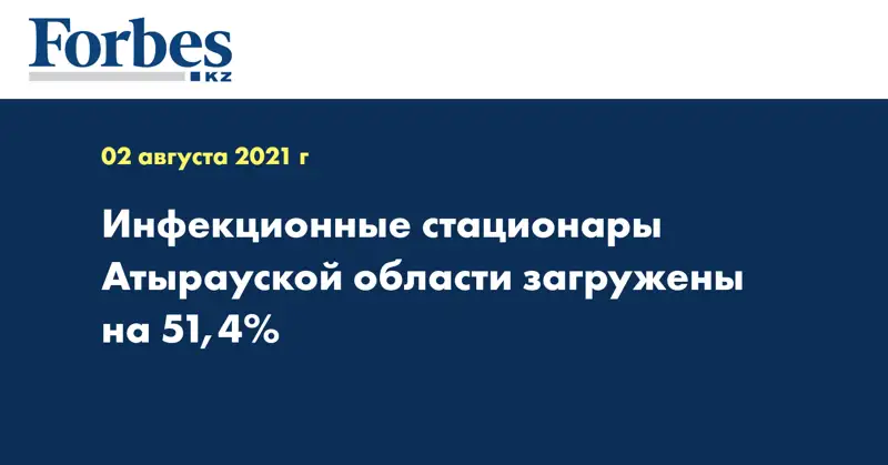  Инфекционные стационары Атырауской области загружены на 51,4%