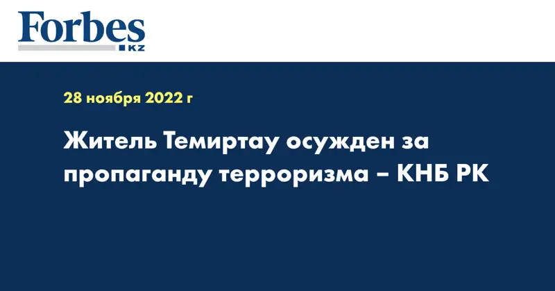 Житель Темиртау осужден за пропаганду терроризма – КНБ РК