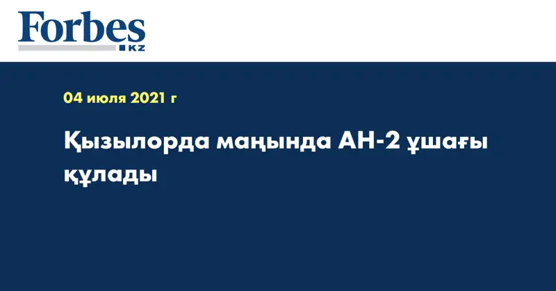 Қызылорда маңында АН-2 ұшағы құлады  