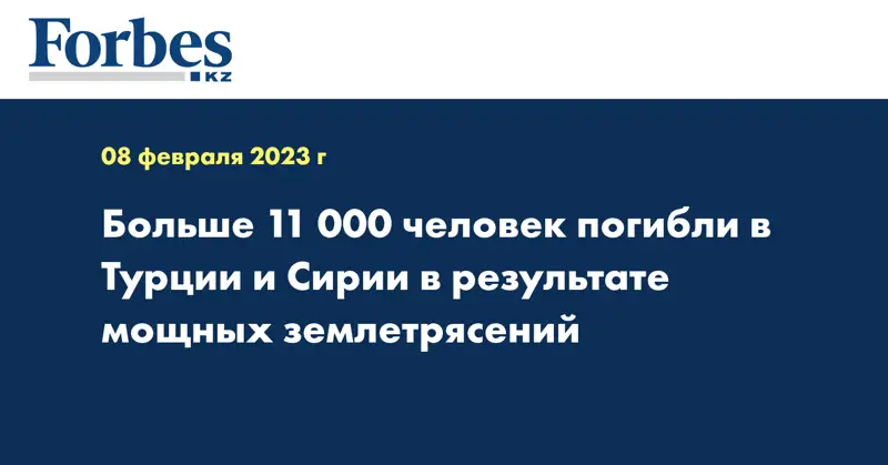 Больше 11 000 человек погибли в Турции и Сирии в результате мощных землетрясений
