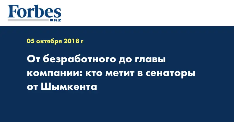 От безработного до главы компании: кто метит в сенаторы от Шымкента