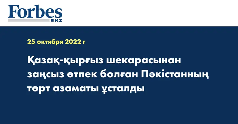 Қазақ-қырғыз шекарасынан заңсыз өтпек болған Пәкістанның төрт азаматы ұсталды