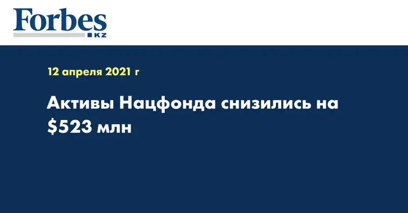 Активы Нацфонда снизились на $523 млн
