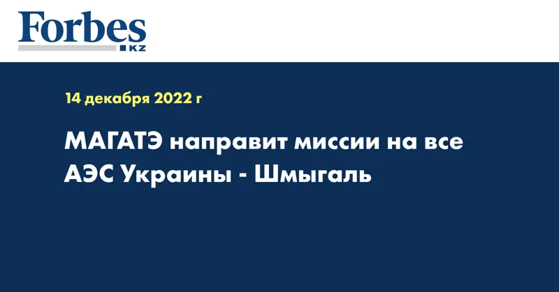 МАГАТЭ направит миссии на все АЭС Украины - Шмыгаль