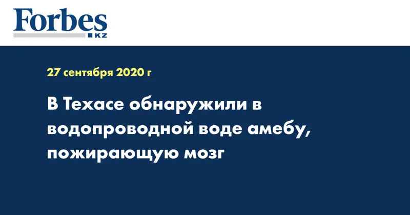 В Техасе обнаружили в водопроводной воде амебу, пожирающую мозг