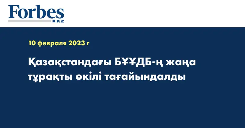 Қазақстандағы БҰҰДБ-ң жаңа тұрақты өкілі тағайындалды