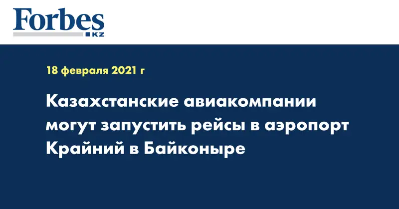 Казахстанские авиакомпании могут запустить рейсы в аэропорт 