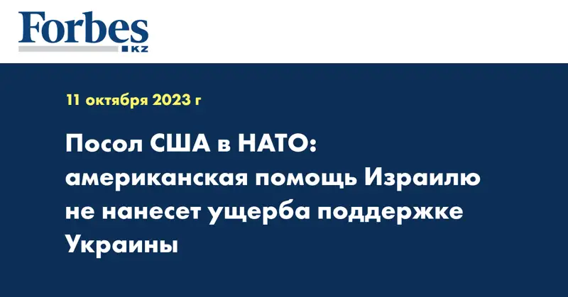 Посол США в НАТО: американская помощь Израилю не нанесет ущерба поддержке Украины