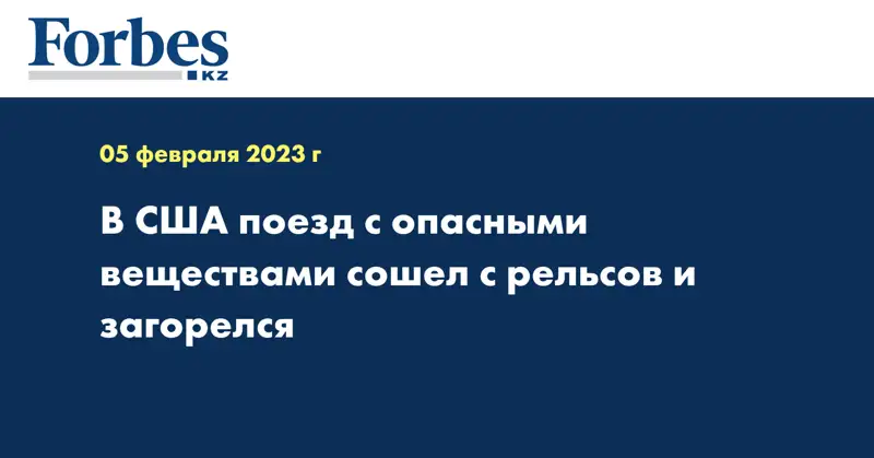 В США поезд с опасными веществами сошел с рельсов и загорелся